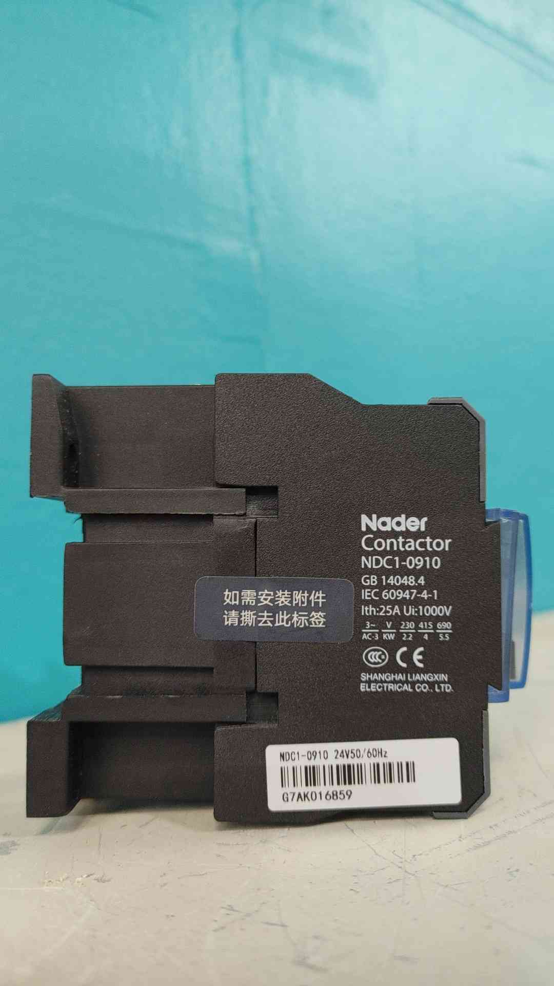Nader NDC1-0910 Contactor 9A 3 Pole 1NO 24V AC Coil Magnetic Contactor NDC10910