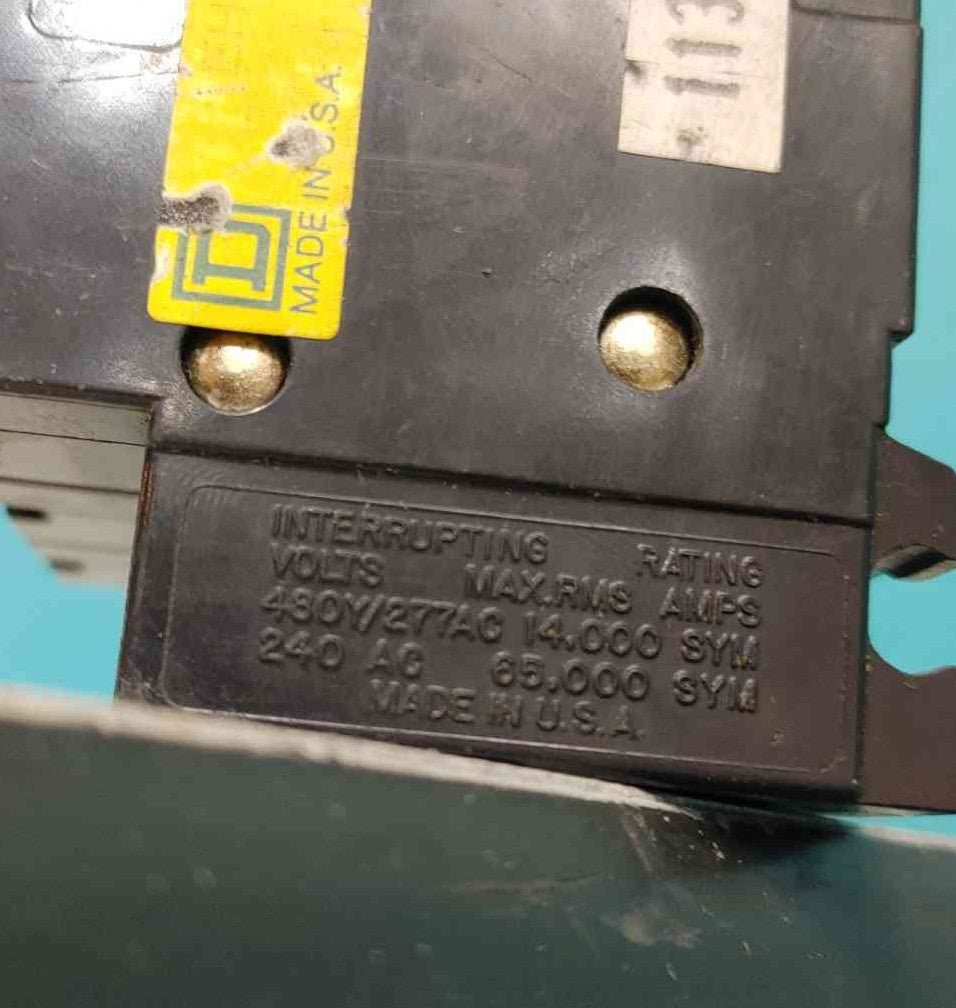 Square D EH34040 3 Pole 40 Amp 480V Plug-In Circuit Breaker EH Series
