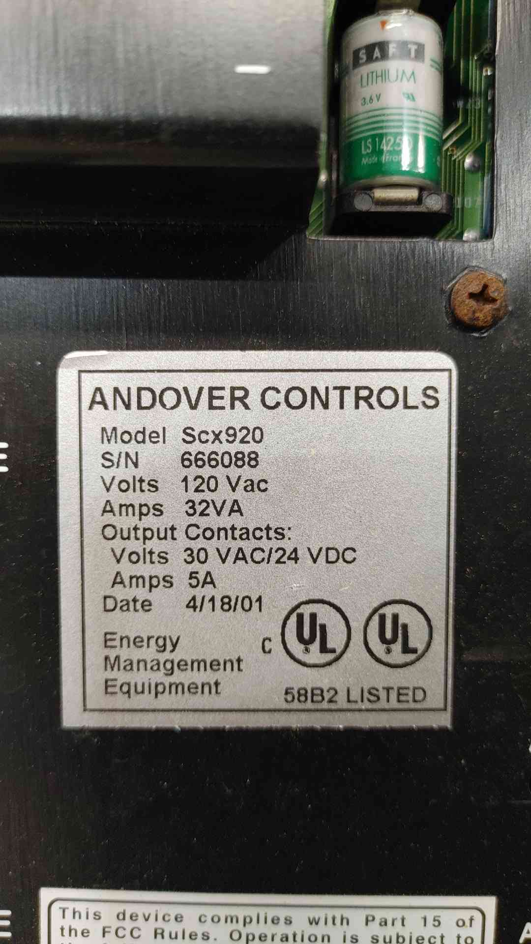 Andover Controls Infinity Scx920 Building Automation System Main Control Board