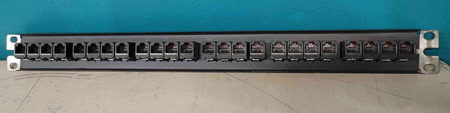 Panduit CP24BLY 24 Port 1U Network Modular Patch Panel Preloaded RJ45