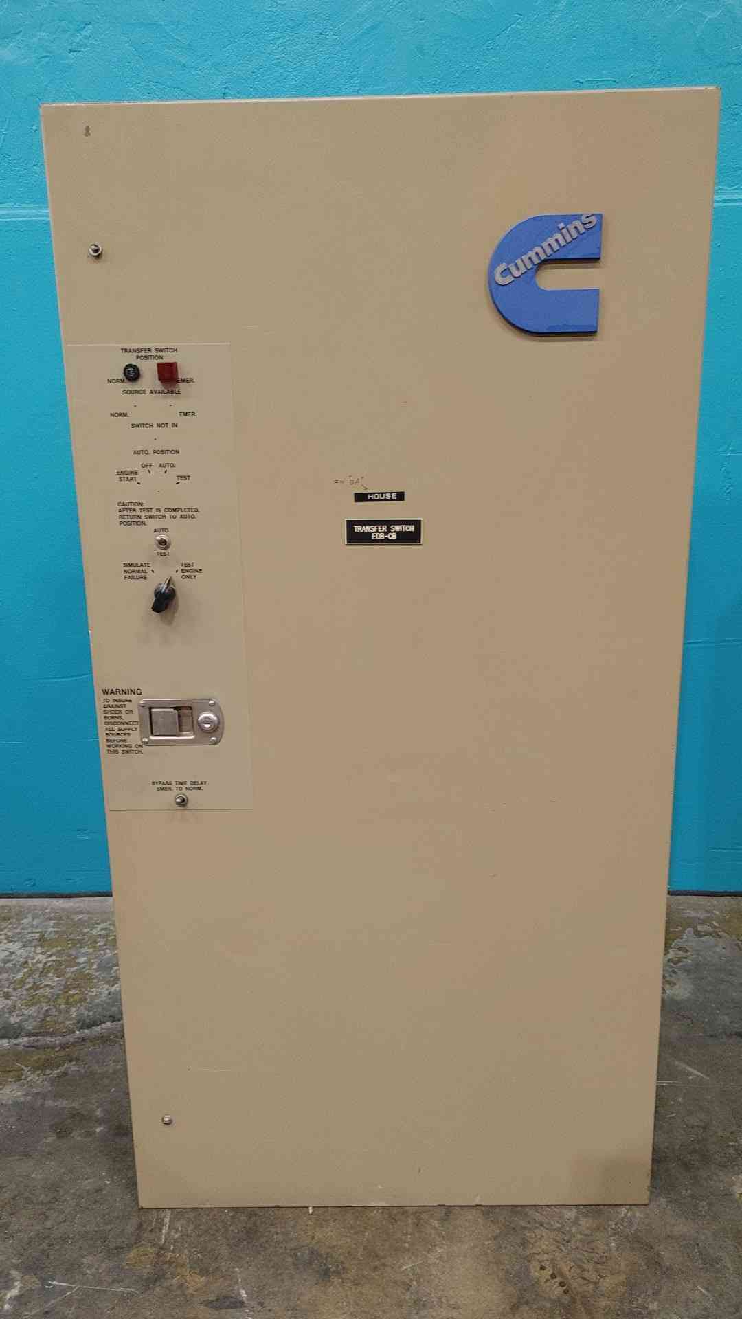 Cummins KC-166341-0225 Automatic Transfer Switch 225A 480V 3 Phase 3 Pole ATS