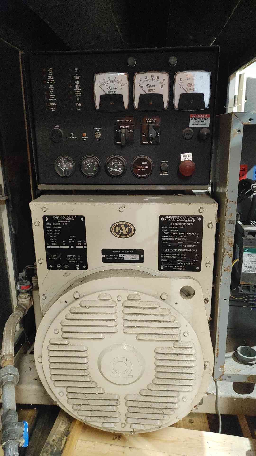 Katolight 30kW Natural Gas LP Generator CNL30GG6 GM 4.3L 120/240V 280 Hrs Sound