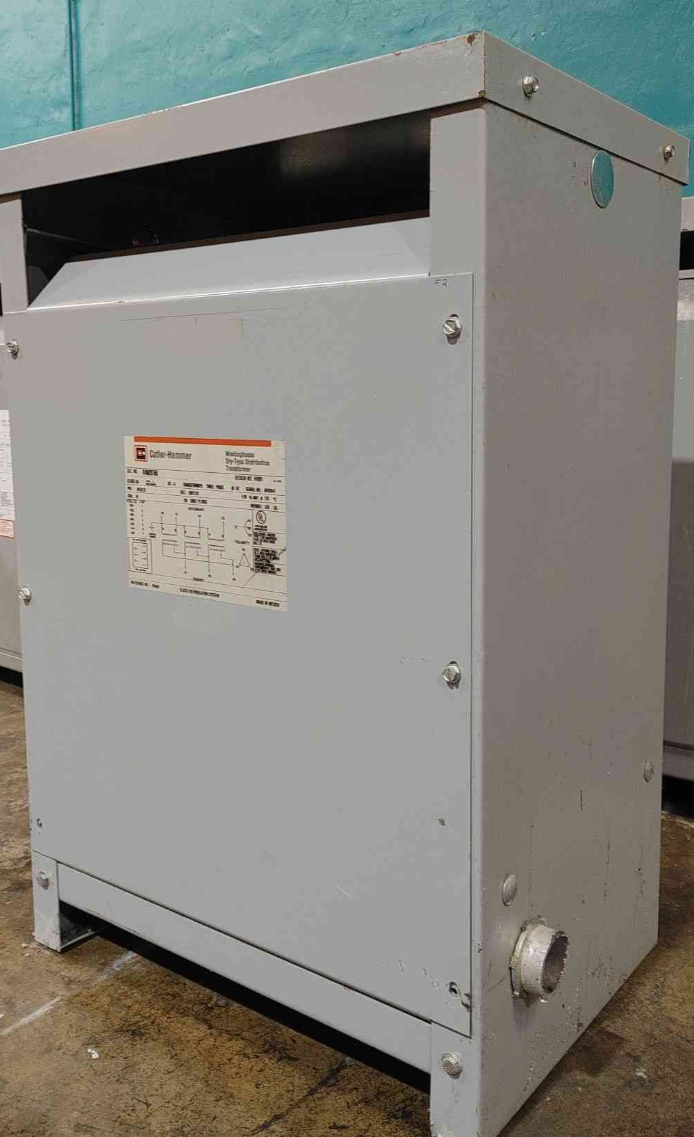 Cutler Hammer 45 kVA K-4 Transformer 480V to 208Y/120V 3Ph Dry Type V48M28T45K