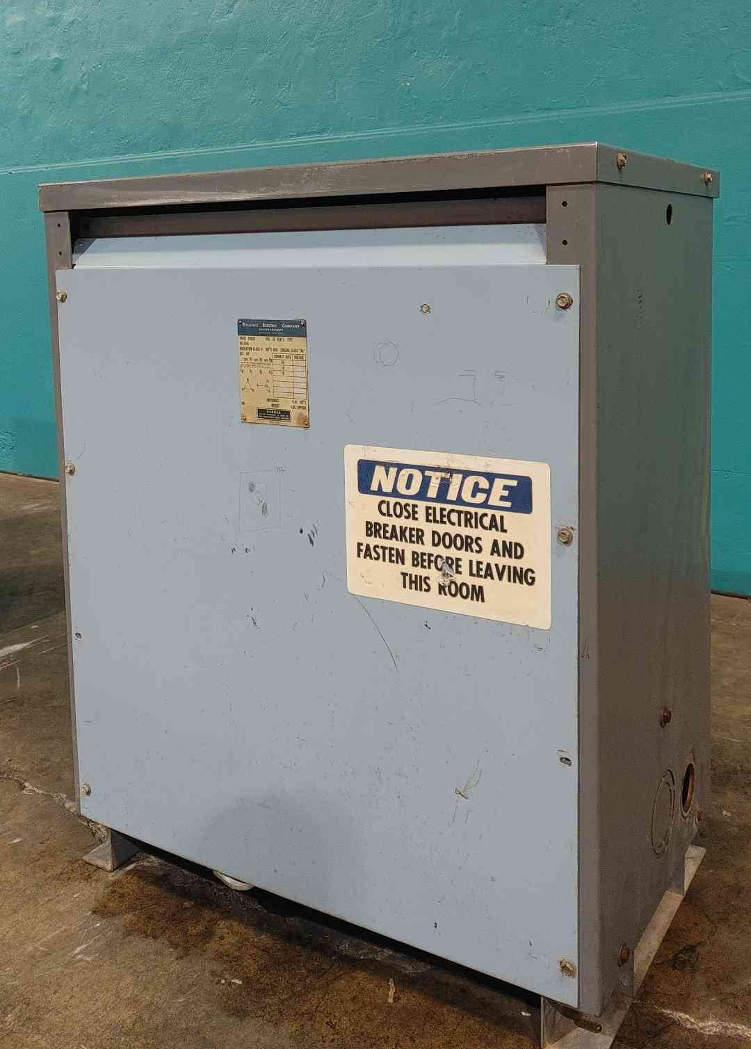 Reliance Electric 93 kVA Dry Type Transformer 460V to 230Y/133V 3 Phase 93kVA