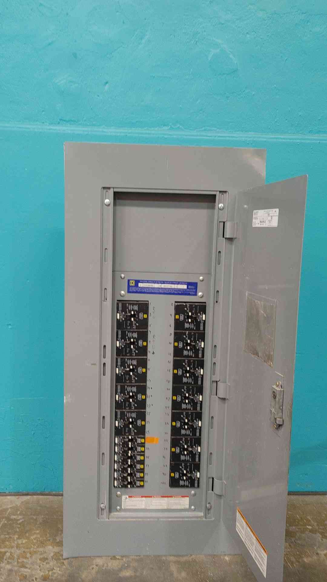 Square D NF Panelboard 200A 480Y 277V Loaded 3-Pole EDB Breakers 35A 60A 20A
