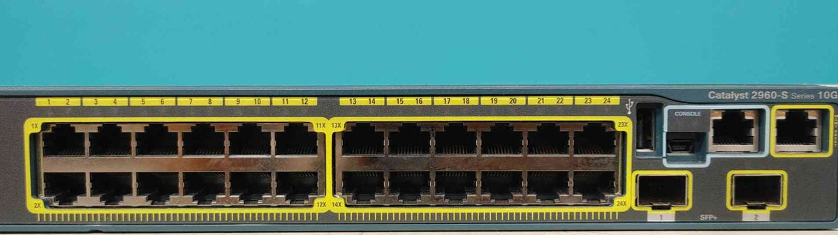 Cisco Catalyst WS-C2960S-24TD-L 24-Port Gigabit Switch 2x 10G SFP+ FlexStack