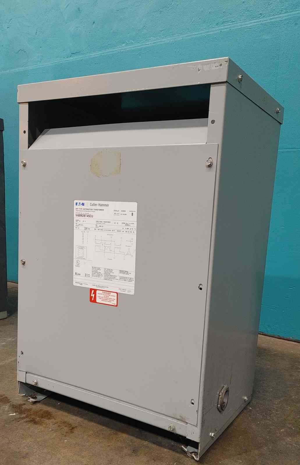 Eaton Cutler Hammer 45 kVA Transformer V48M28T45CU Copper 3PH 480V to 208Y 120V