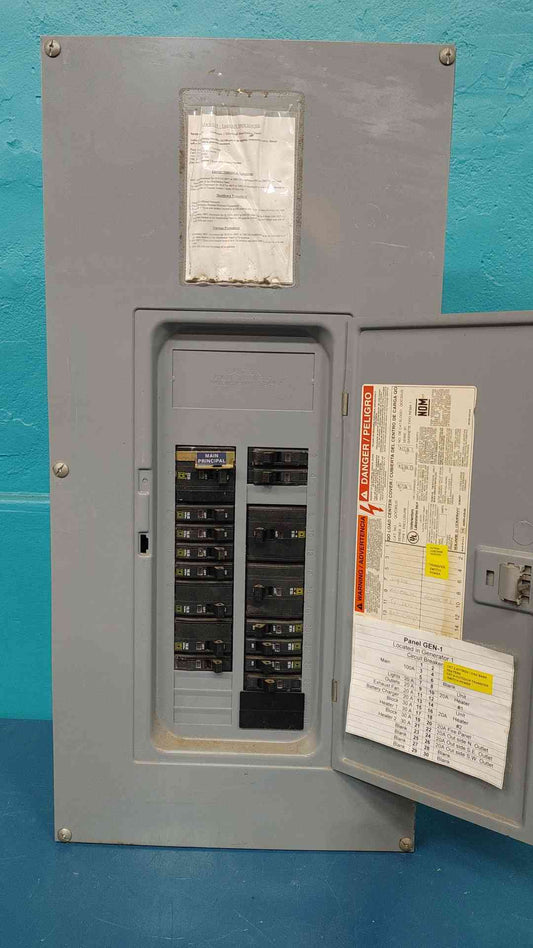 Square D QO 30 Space 3 Phase Panel Main Breaker 100A 3P 20A 1P 30A 2P 20A 3P