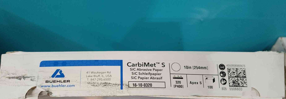 Buehler CarbiMet S 10" Abrasive Grinding Discs 320 Grit P400 16-10-0320 SiC 10in