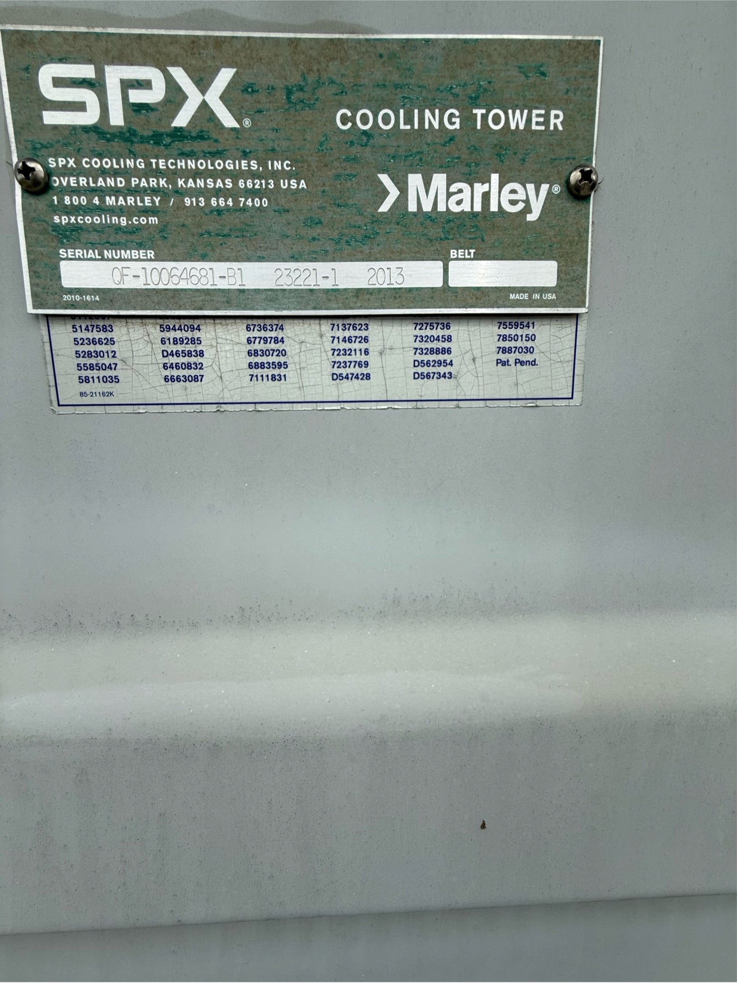 450 Ton SPX Industrial Cooling Tower Marley '13