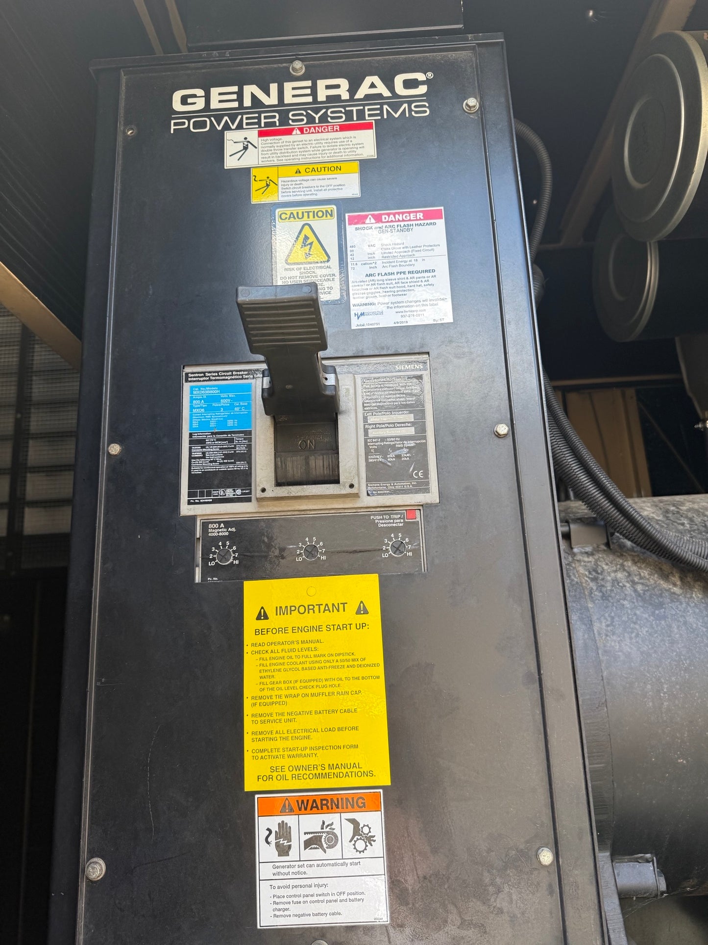 Generac 500kW Diesel Generator SD0500 277/480V 3 Phase Daewoo P180LE 792Hrs