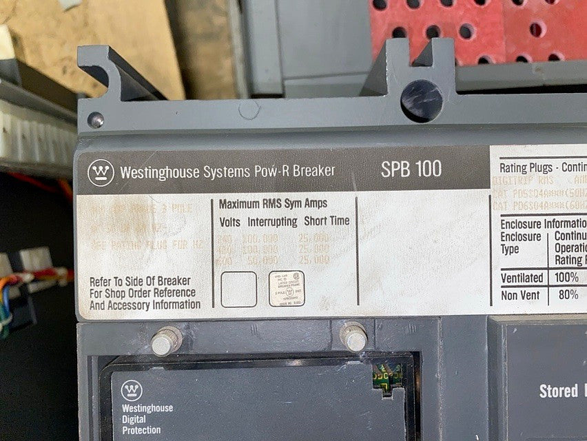 Westinghouse PowR Circuit Breaker 400A SPB 100 w/ Digitrip RMS Cat: PD6S04A020(S6LLST1568)