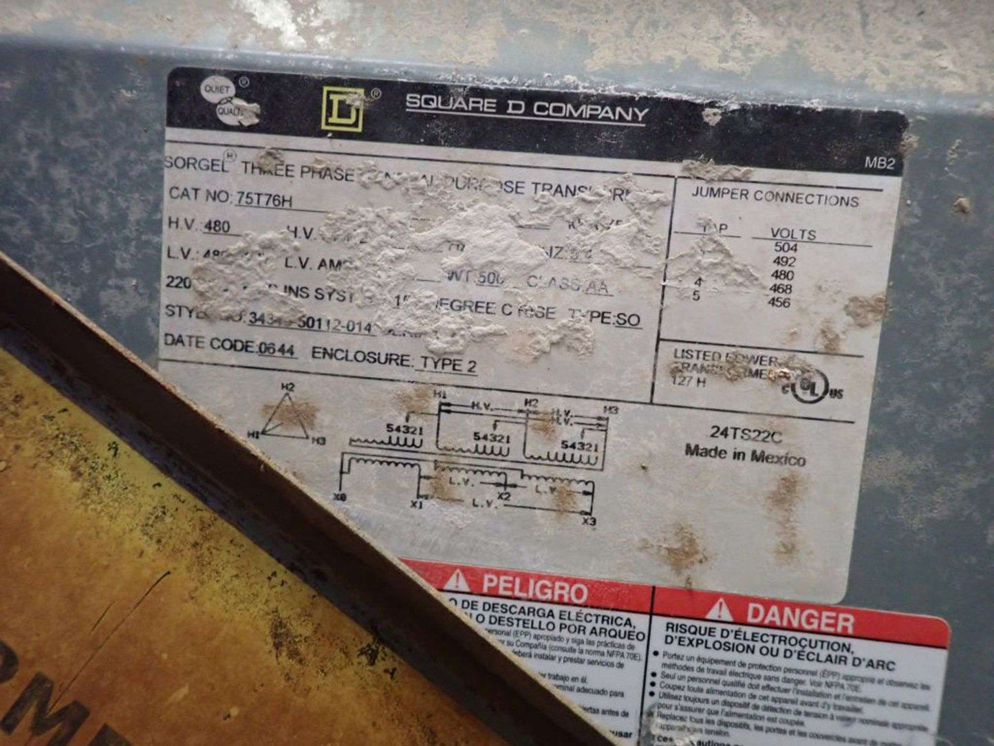 75KVA Square D General Purpose Transformer 480x480