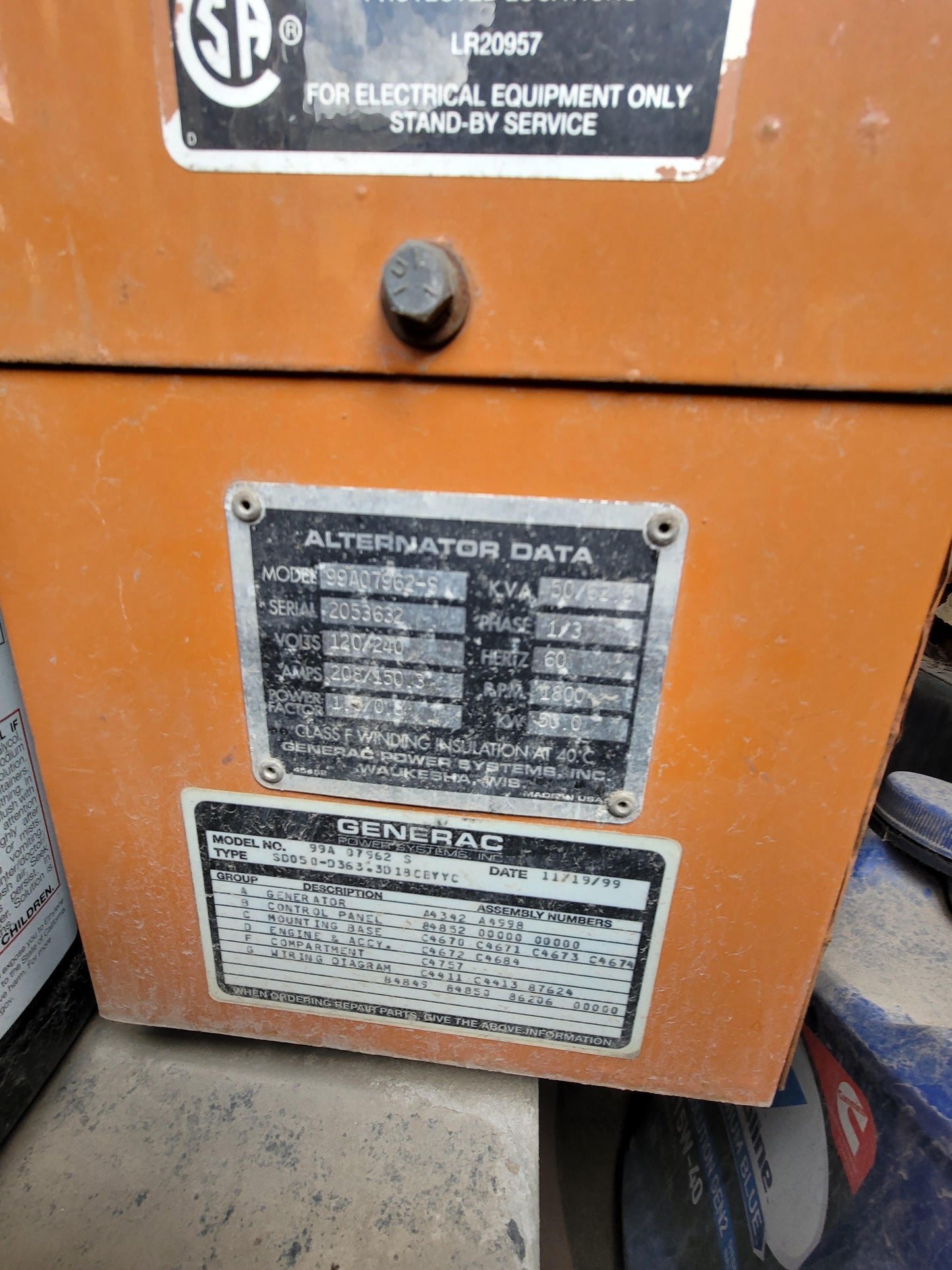 Generac 50kW Diesel Generator Daewoo SD050 1/3PH 292Hrs w/ Trailer TESTED w/ VIDEO