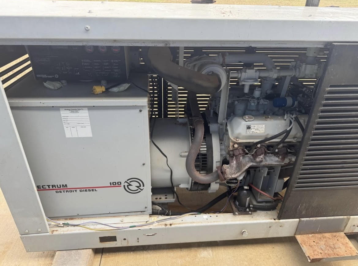 100KW Spectrum Detroit Diesel 1&3PH Nat Gas LP Generator 466hrs TESTED