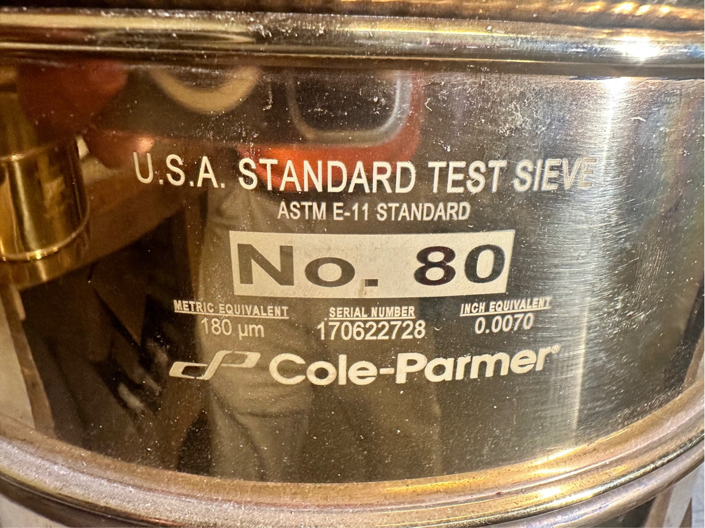 Lot of 5 WS Tyler USA Standard Test Sieve ASTM E-11 Spec .007"