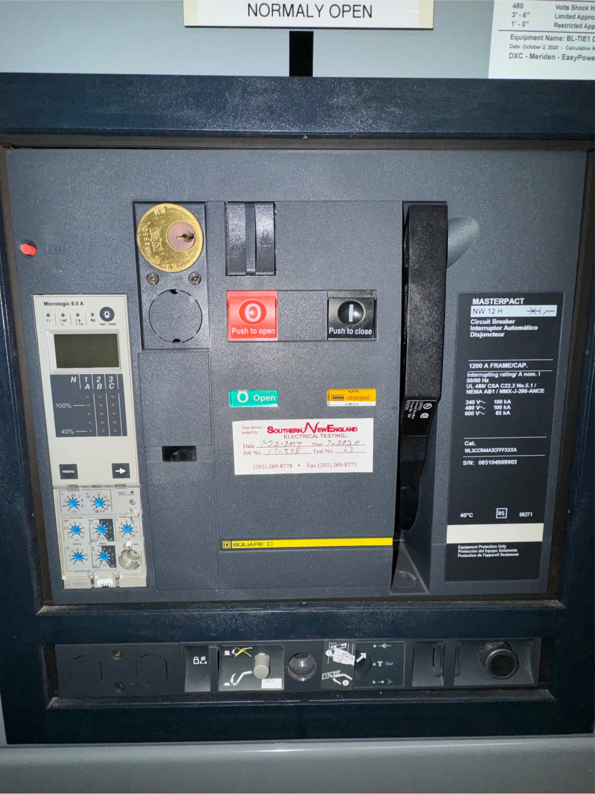 Square D 1200A 480v Masterpact 6 Breaker Distribution w/ 2 Mains & Power Meter(100244)