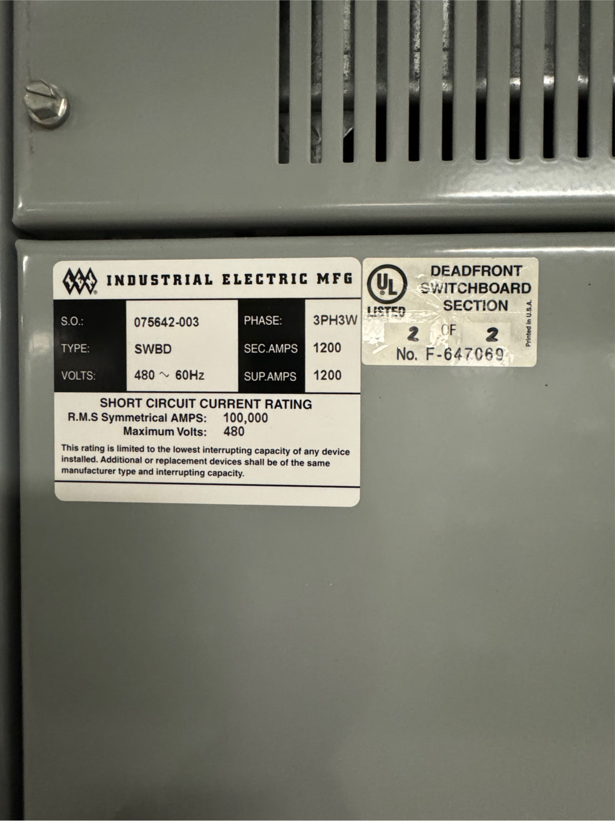 Square D 1200A 480v Masterpact 6 Breaker Distribution w/ 2 Mains & Power Meter(100244)