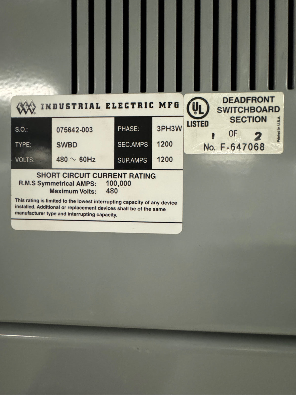 Square D 1200A 480v Masterpact 6 Breaker Distribution w/ 2 Mains & Power Meter(100244)