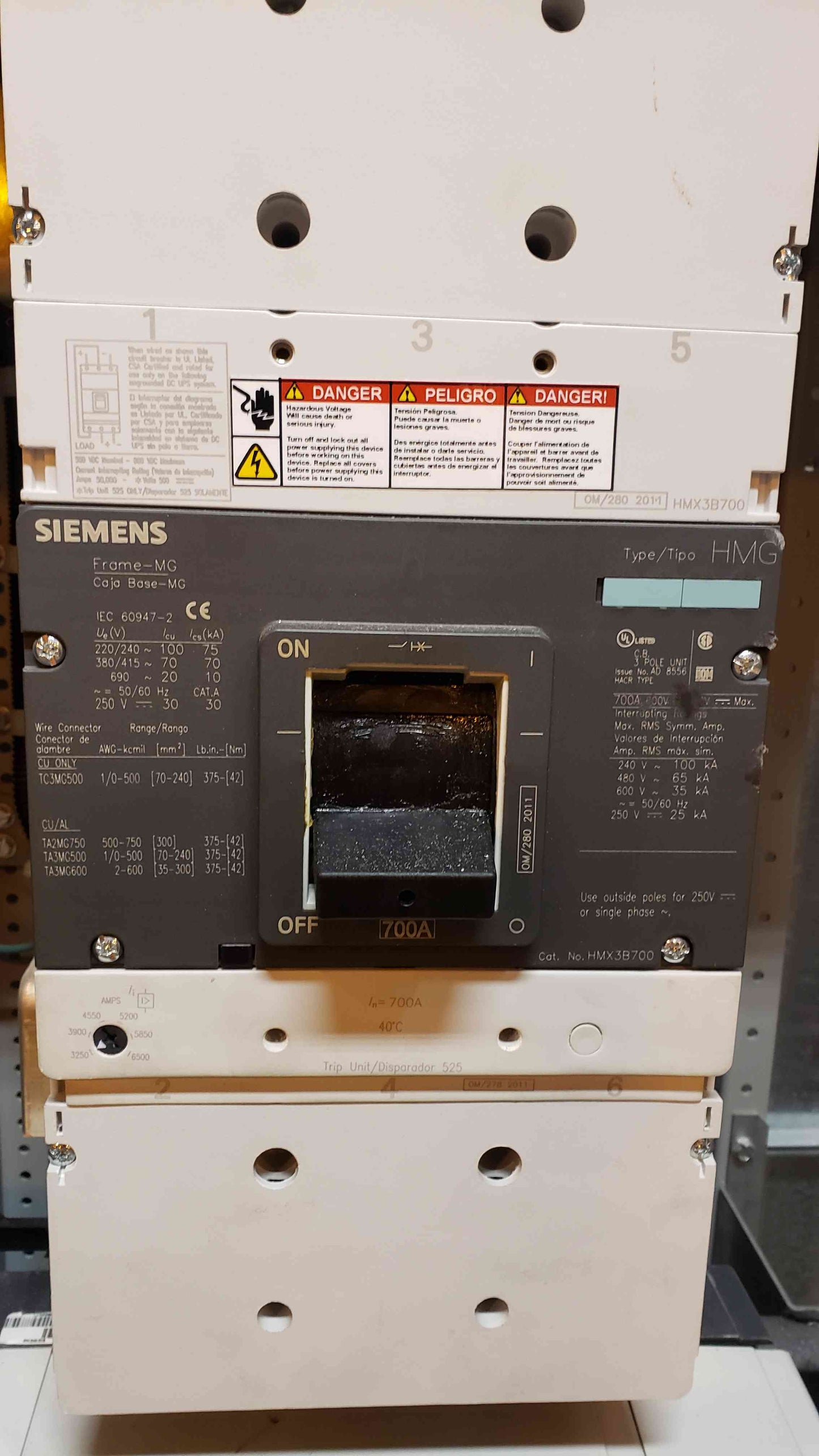 Siemens 800A 480/277V 5 Breaker MBP Panelboard P5F90ML800ETS (SKU: 3577AA)(3577AA)