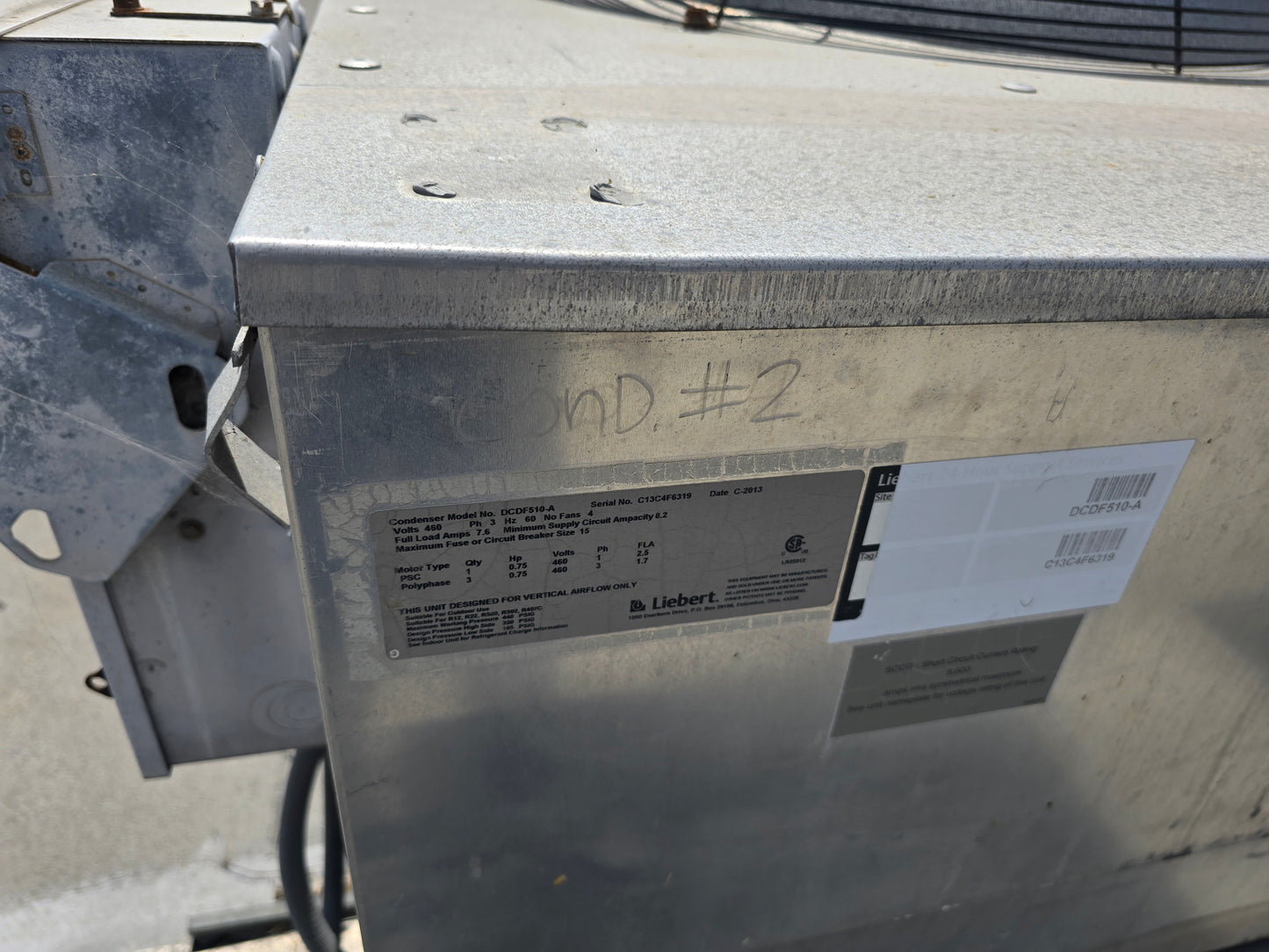 Liebert 4 Fan Condenser DCDF510-A 460v 3 Ph