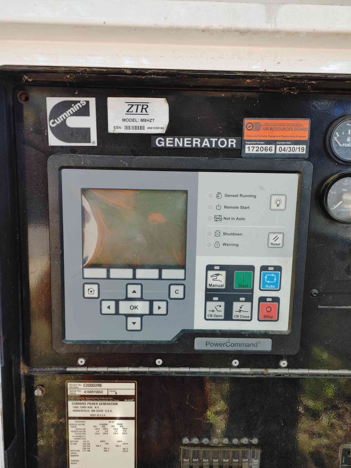 200KW Cummins C200D2RE 1&3PH Diesel Generator Towable TESTED (SKU: 110928)