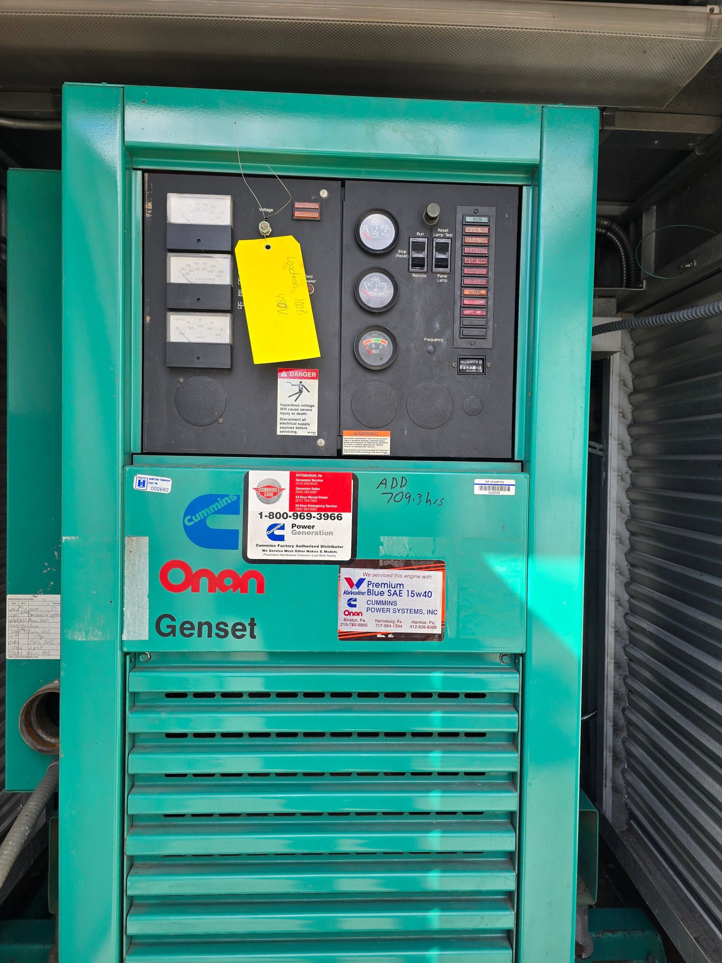 300KW Onan 855 Cummins Diesel Enclosed Tank ' 92 1175hrs TESTED