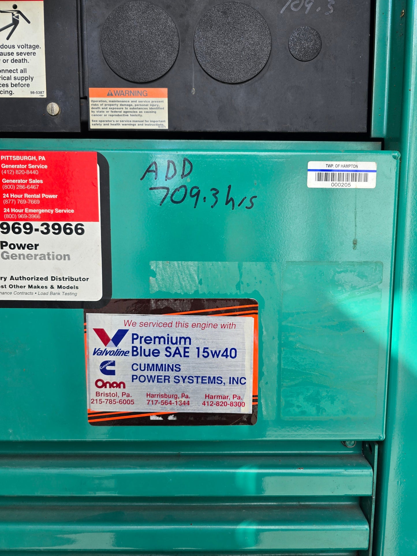 300KW Onan 855 Cummins Diesel Enclosed Tank ' 92 1175hrs TESTED