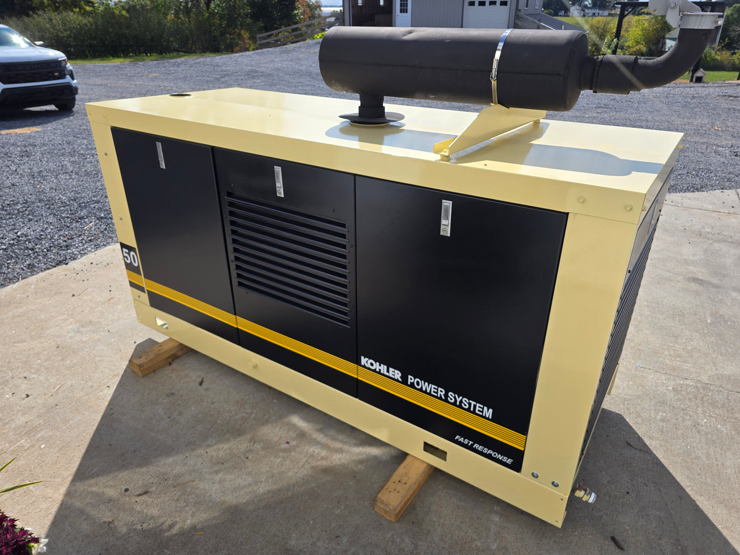 55KW Kohler 50RZ62 Nat Gas LP Enclosed Generator '94 572hrs TESTED