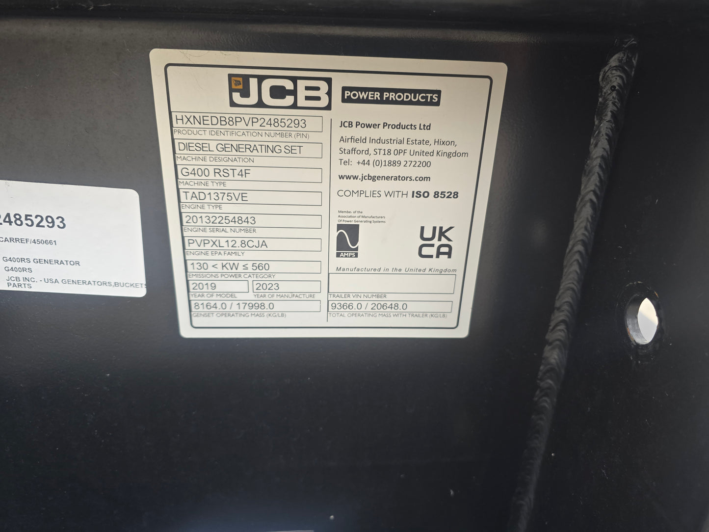 320KW JCB Volvo Penta Diesel Generator Trailer Multi Phase 1413 Hrs TESTED