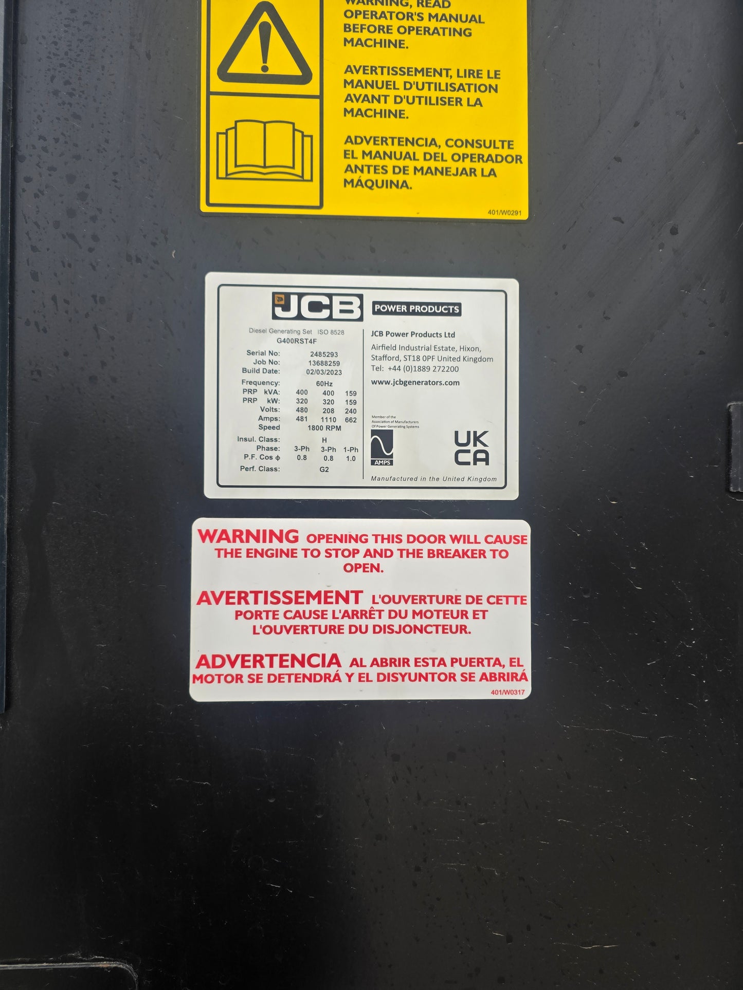 320KW JCB Volvo Penta Diesel Generator Trailer Multi Phase 1413 Hrs TESTED