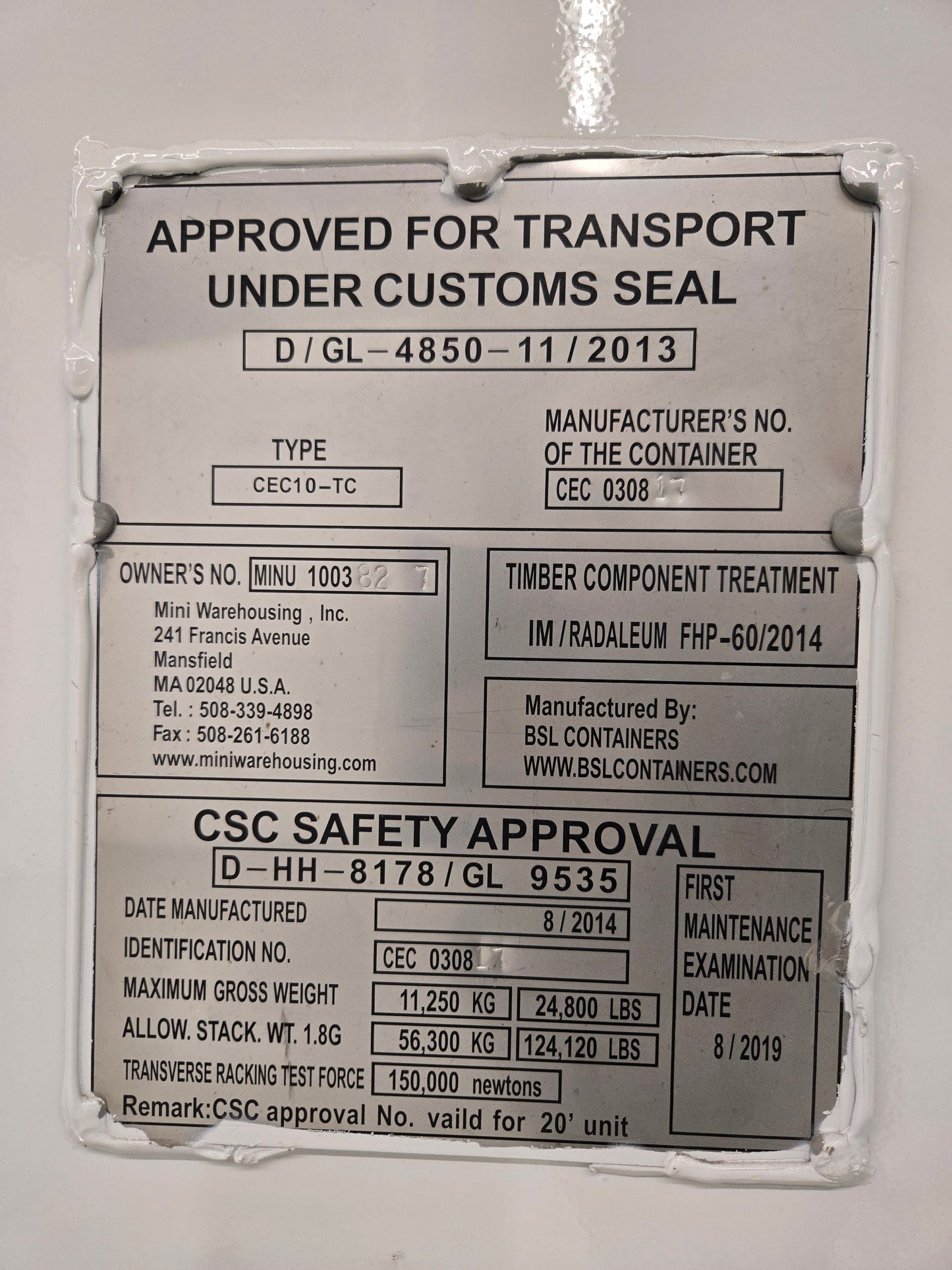 Liquid Metal Battery Shell in Shipping Container (SKU: 112023)