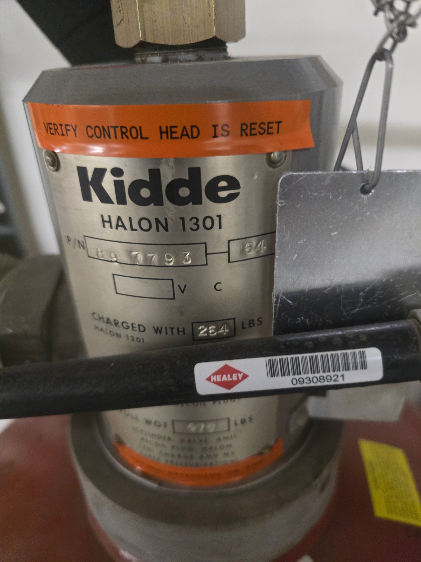 Kidde Fenwal 281 lbs Halon 1301 Fire Suppression Cylinder Valve Assembly 897793