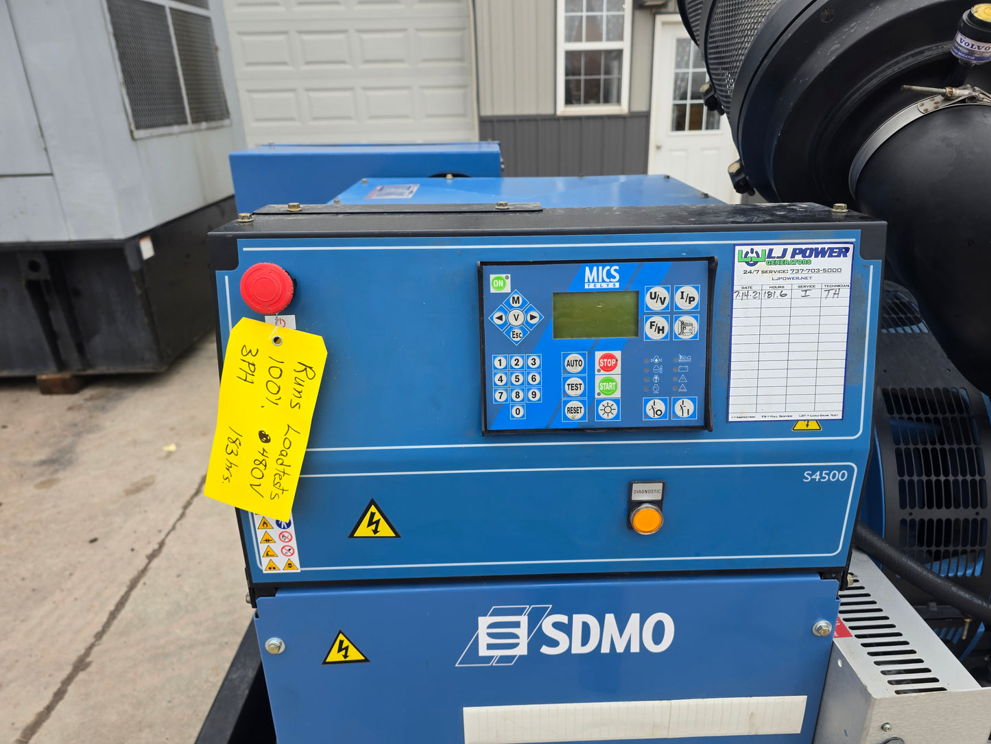 400KW SDMO 12.1L Volvo Diesel Generator w/ Tank '07 183hrs TESTED