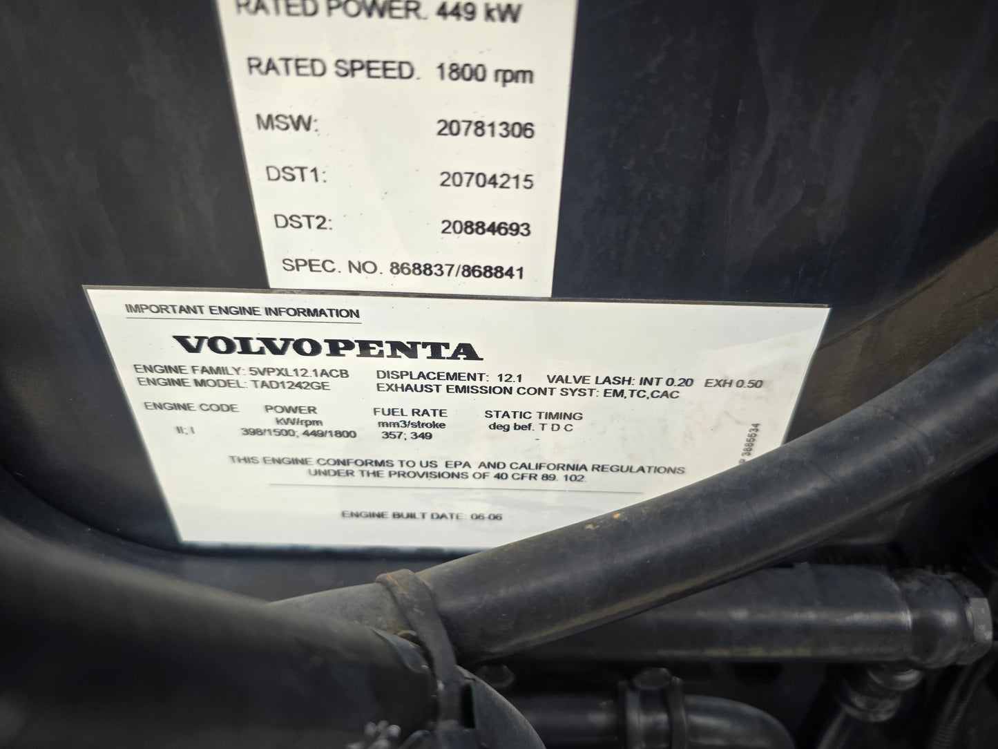 400KW SDMO 12.1L Volvo Diesel Generator w/ Tank '07 183hrs TESTED