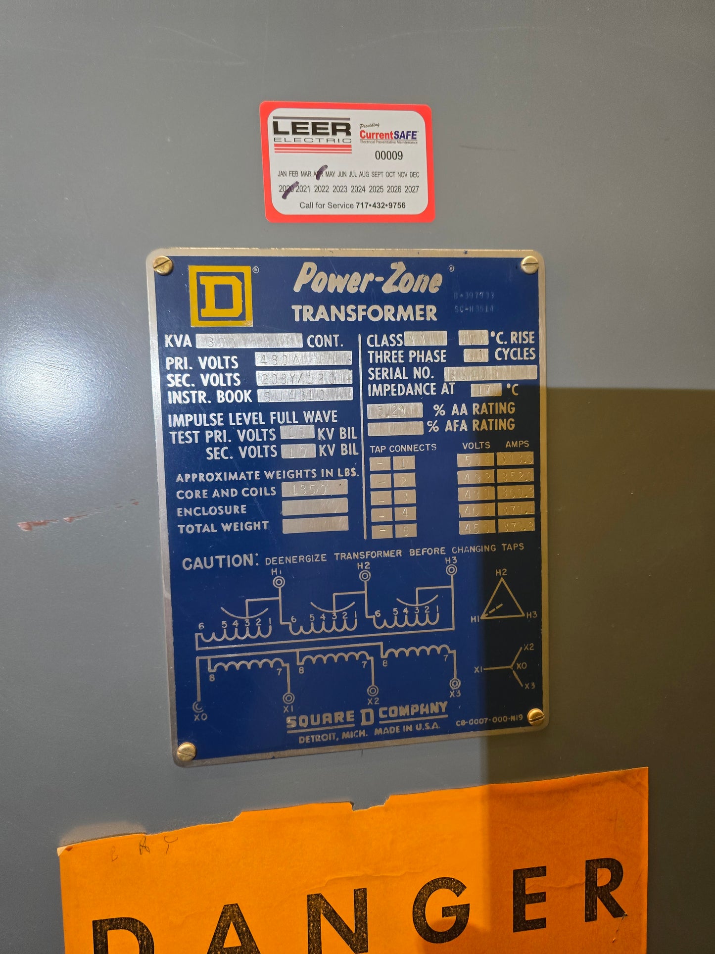 800A 300KVA Square D Power-Zone Substation Switchgear & Transformer 480x208Y/120V 18 Dist & Main
