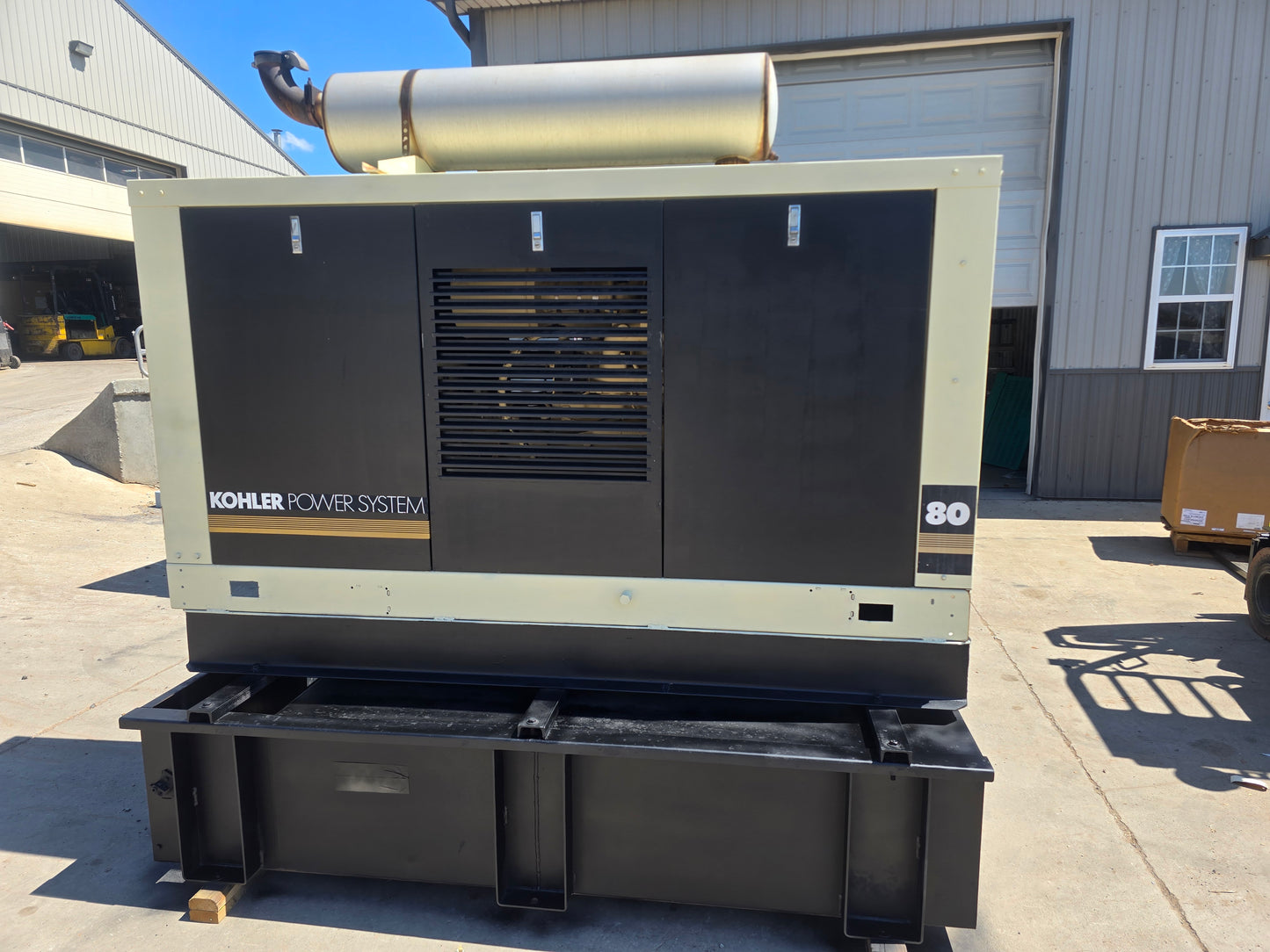 80kW Kohler 6059 John Deere Diesel Generator Enclosed w/ Tank '92 596 hrs TESTED