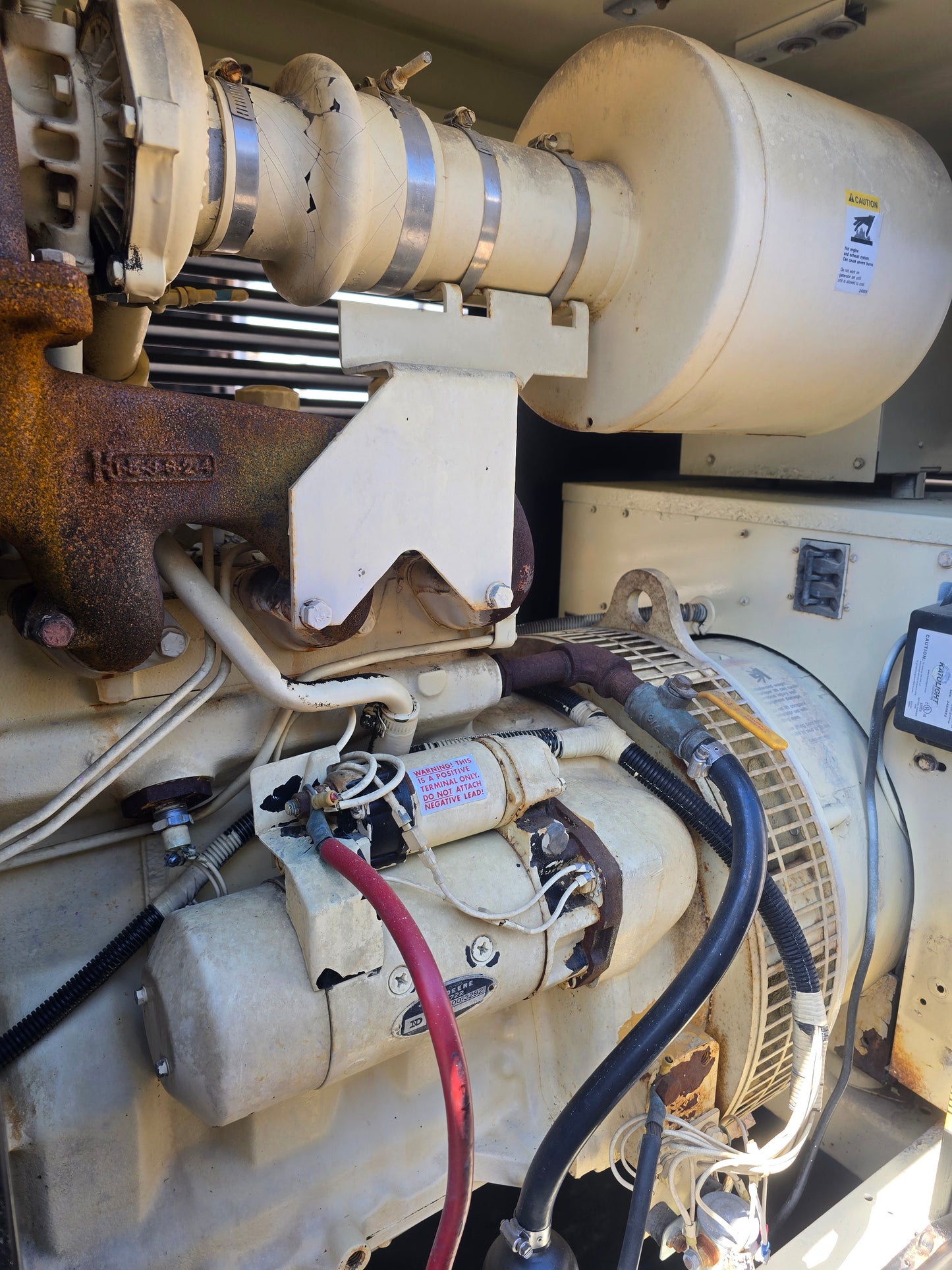 80kW Kohler 6059 John Deere Diesel Generator Enclosed w/ Tank '92 596 hrs TESTED
