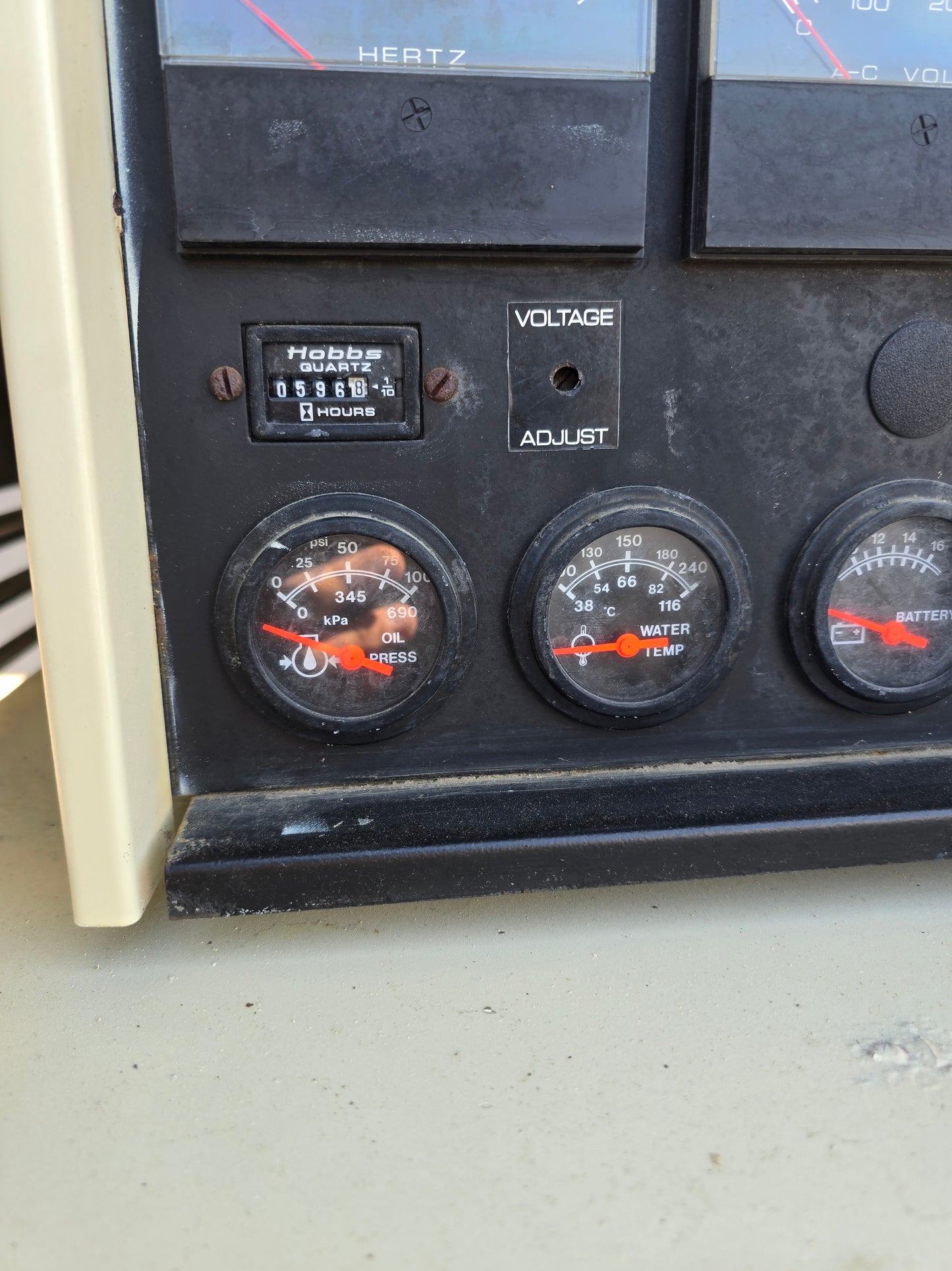 80kW Kohler 6059 John Deere Diesel Generator Enclosed w/ Tank '92 596 hrs TESTED