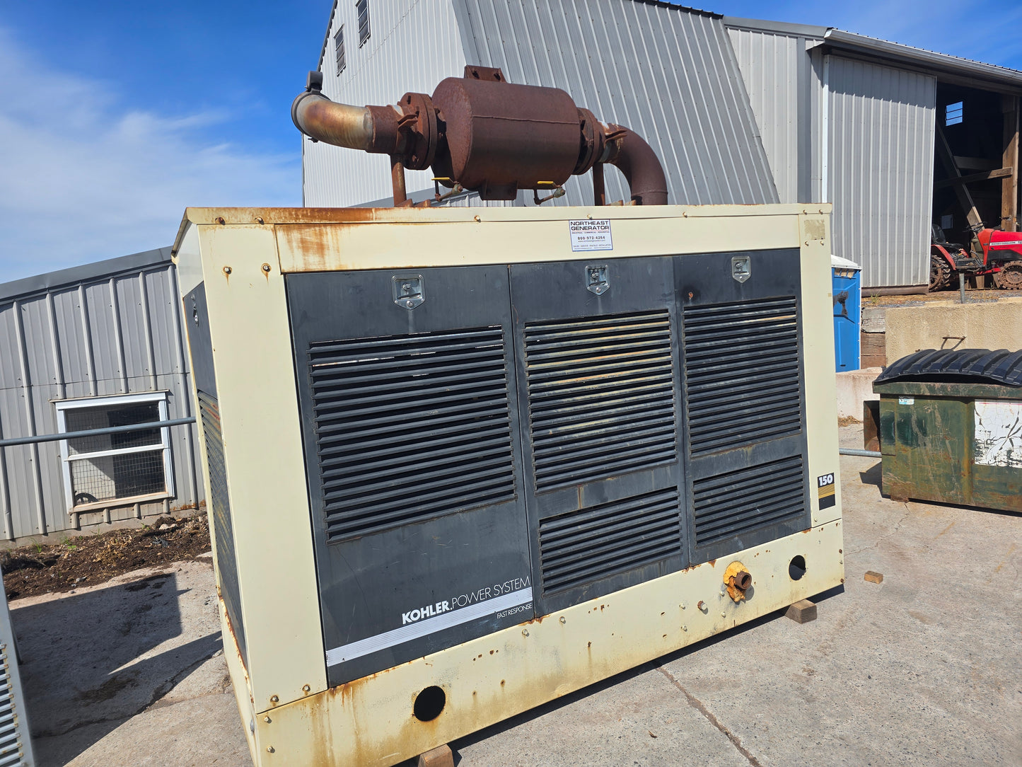 Kohler 150KW Nat Gas Generator Detroit Series 50 Enclosed 2001 203Hrs TESTED