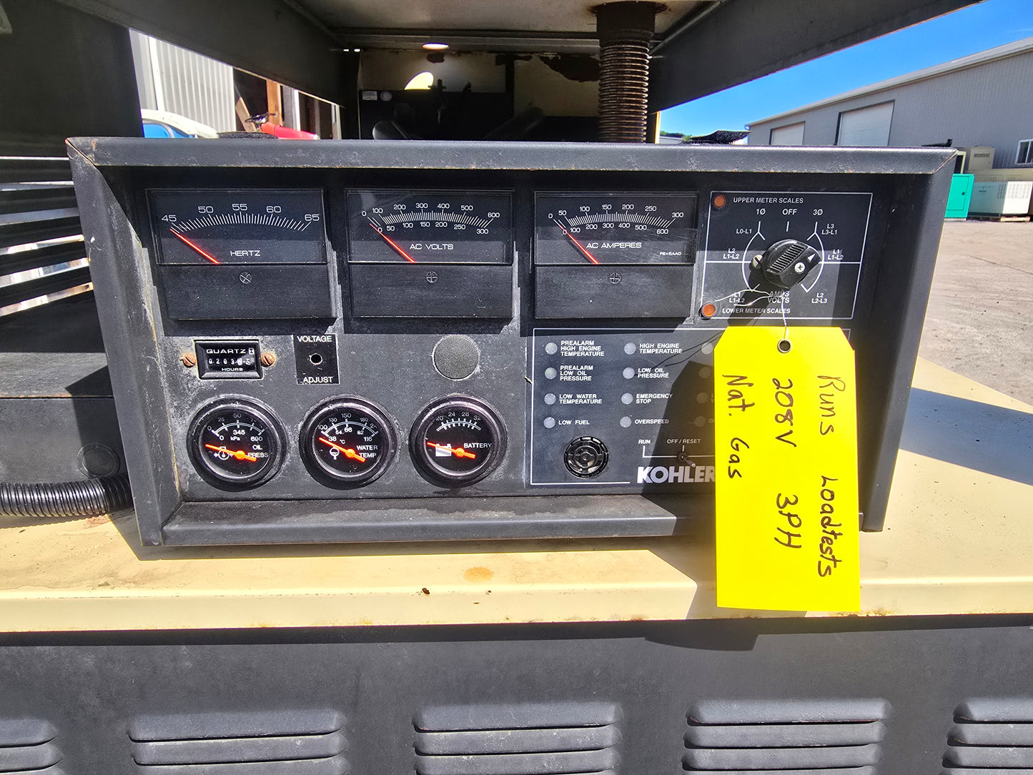 Kohler 150KW Nat Gas Generator Detroit Series 50 Enclosed 2001 203Hrs TESTED