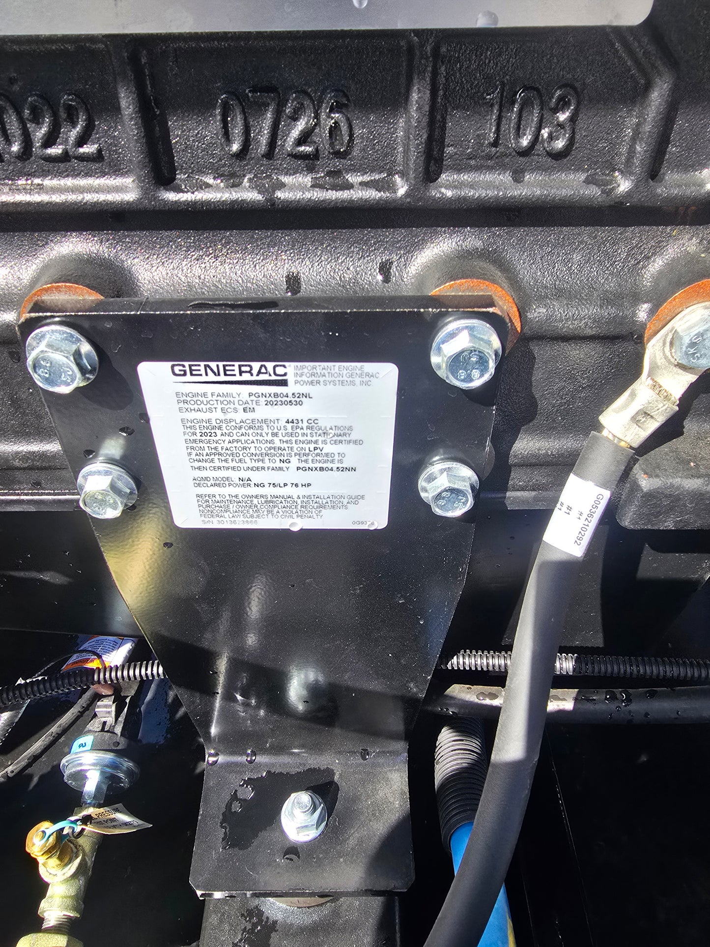 NEW Generac 50KW 48KW Natural Gas LP Propane Generator 4.5L 2023 1 Hr