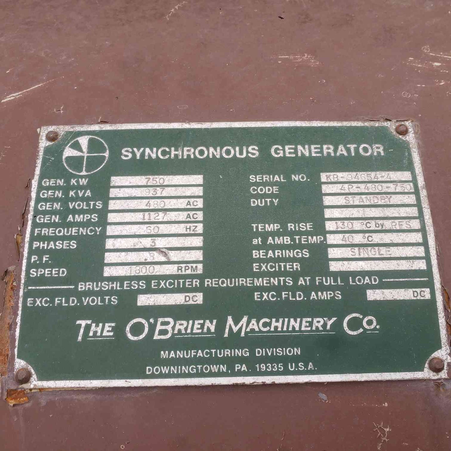 750KW Cummins Diesel Generator 480V KTA2300 TESTED (SKU: 112425)
