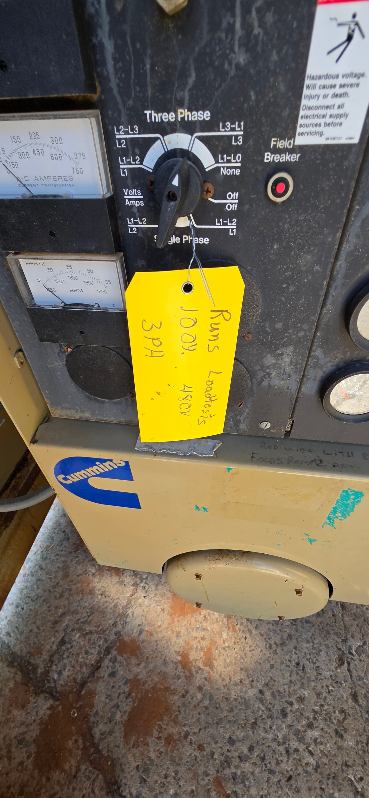 200KW Onan 855 Cummins Enclosed Nat Gas Generator '95 1088hrs