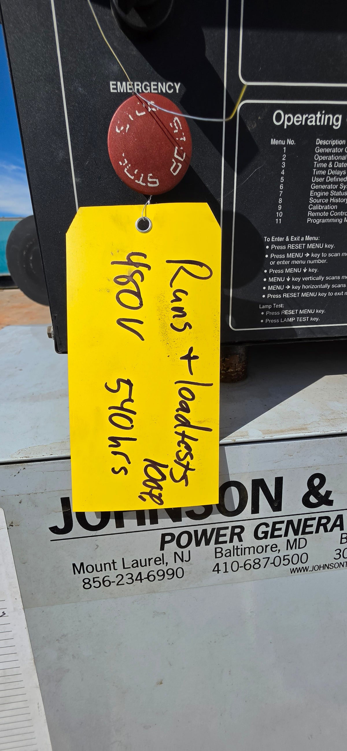Spectrum 530kW Diesel Generator Detroit 12V2000 500DSE 480V Open Skid 540Hrs