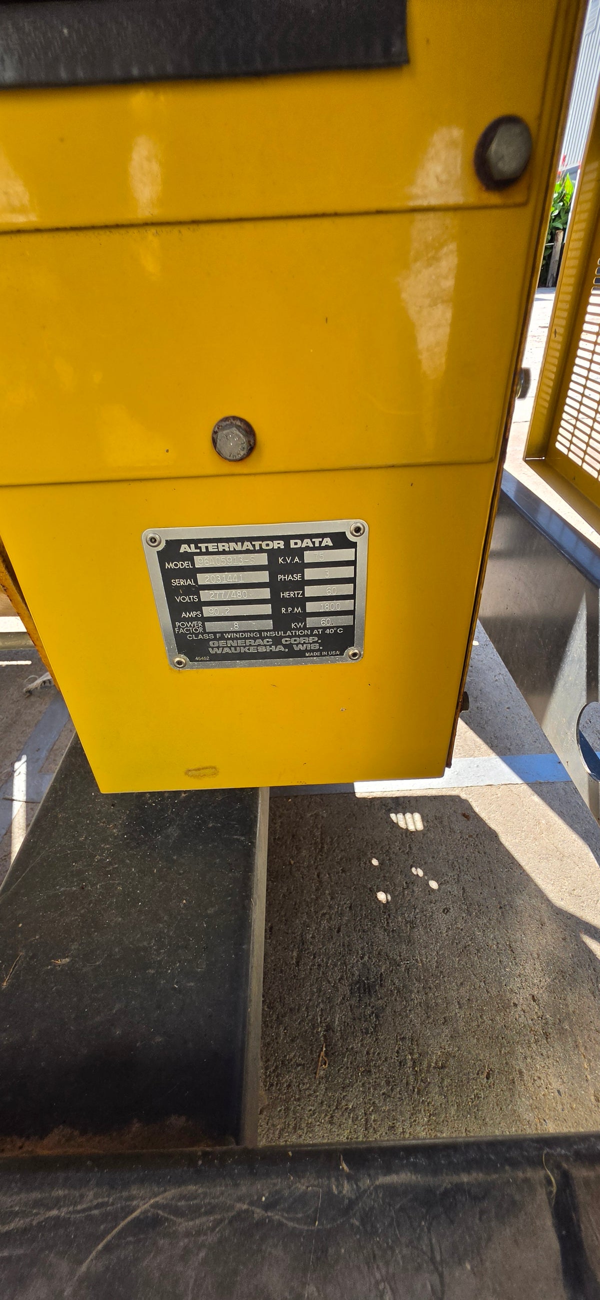 Generac 60kW NG/LP Generator 277/480V 3ph 7.4L GM Enclosure 70hrs