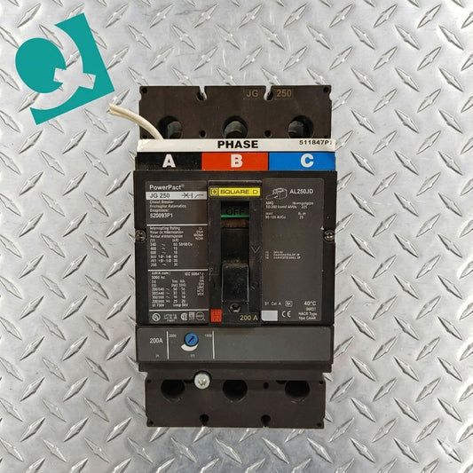 Square D PowerPact 200A 3 Pole Circuit Breaker JG 250(104637)