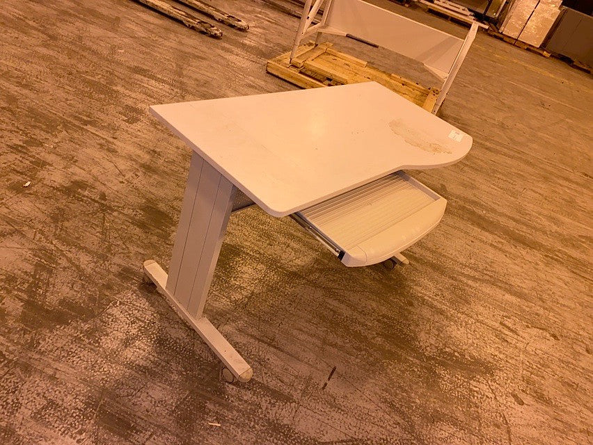 4' Seated Height Rolling work desk w/ Pull out key pad holder(S6LLST0964)