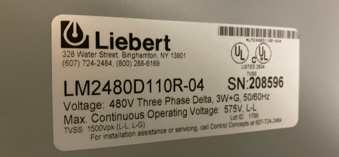 TVSS Liebert LM Series Surge Suppression LM2480D110R-04 480V(S6LLST2422)