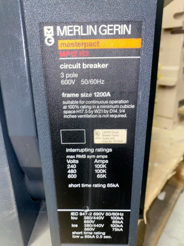 1200A MERLIN GERIN Masterpact MP12 H2 Circuit Breaker(S6LLST1567)